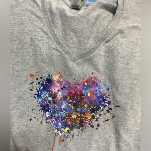 Gildan heavy cotton T with beautiful artistic heart transfer!